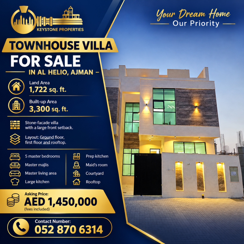 5 Bedroom Townhouse Villa for Sale in Al Helio, Ajman a250